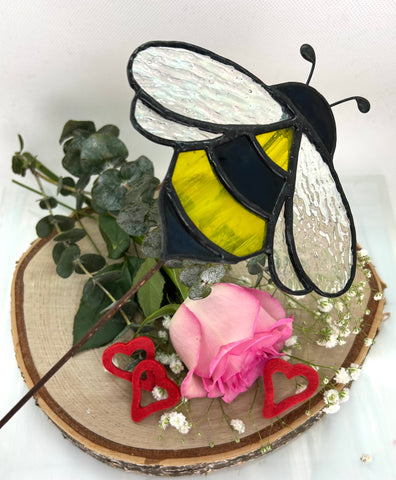 BEE MINE Stained Glass Garden Stake & Bougie Bee Candle