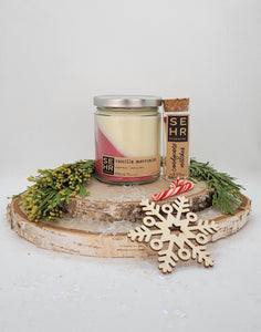 Vanilla Merrimint Candle & Candy Cane Matches Gift Set